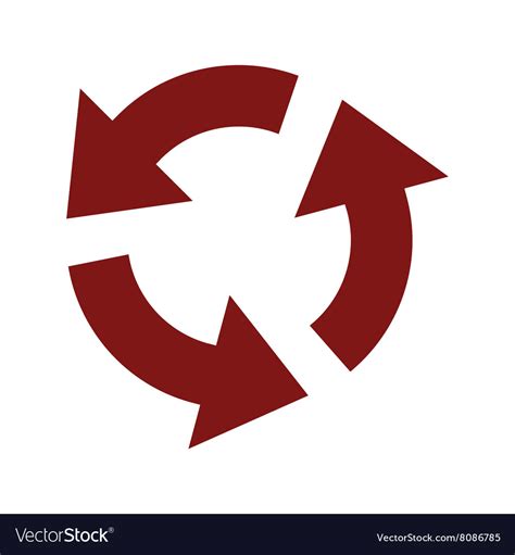 Circular Red Arrows Icon Royalty Free Vector Image