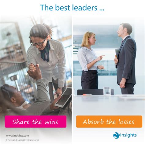 The Best Leaders Share The Wins And Absorb The Losses Leadership