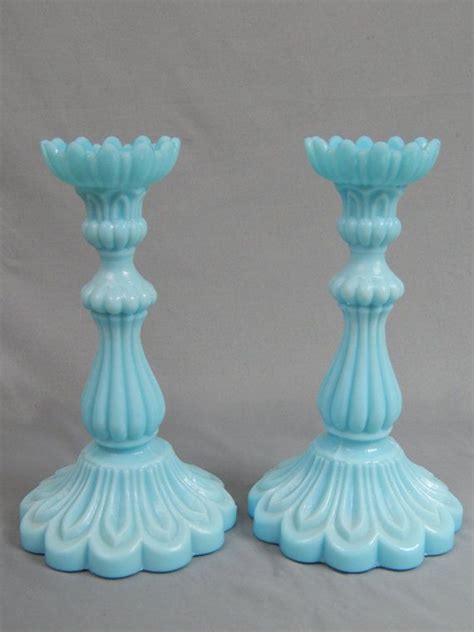 This is a lovely set of three milk glass pink milk glass candle holders. Large and Gorgeous Pair of Antique Portieux by ...