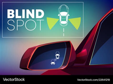 Vehicle Blind Spot Monitor Assist Cartoon Vector Image