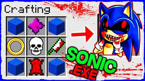 Minecraft Sonic How To Summon Sonicexe In Crafting Table Youtube