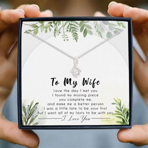 Wife Necklace - To My Wife, My Love Necklace Box Card Message 