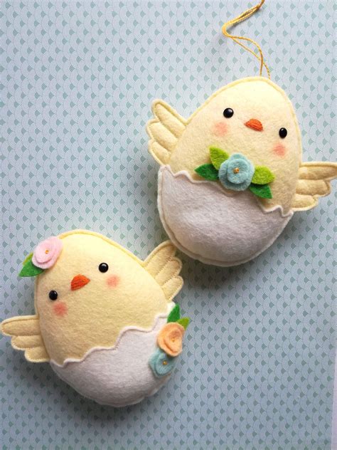 Felt Pdf Sewing Pattern Felt Chicks Easter Ornament Easy Etsy Felt