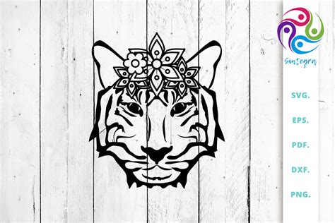 Floral Tiger Head SVG Cut File By Sintegra TheHungryJPEG