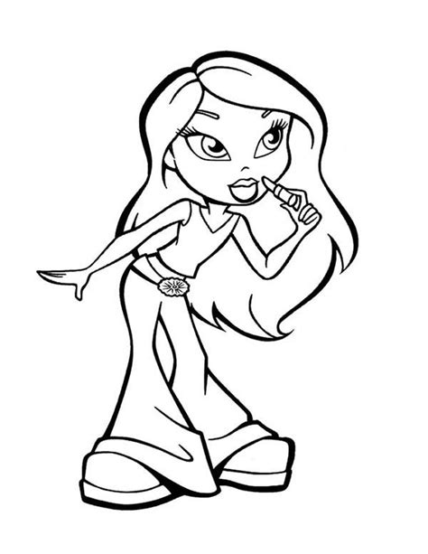 Yasmin From Bratz Put On Lipstick Coloring Page : Coloring Sun