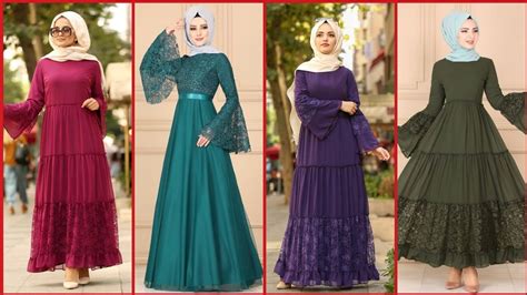 gorgeous and fabulous stylish long hijab fashion dresses turkey istanbul fashion dresses youtube