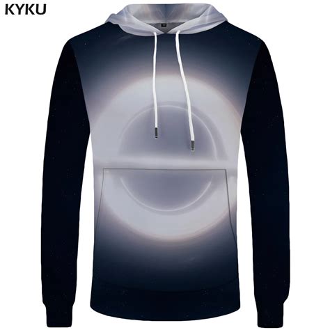Kyku Space Galaxy Streetwear Men Light Hood Vortex Hoodies Moon 3d