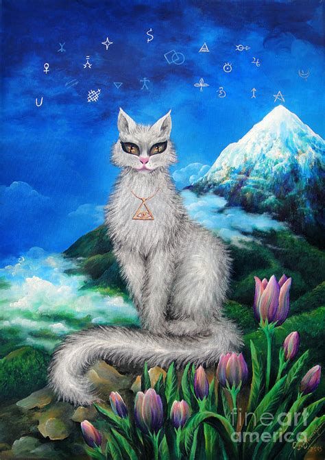 Mystical Cat That Brings Good Luck Painting By Sofia Goldberg