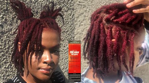 Dying Black Locs Red Without Bleach Step By Step Tutorial Dying Starter Locs For The First