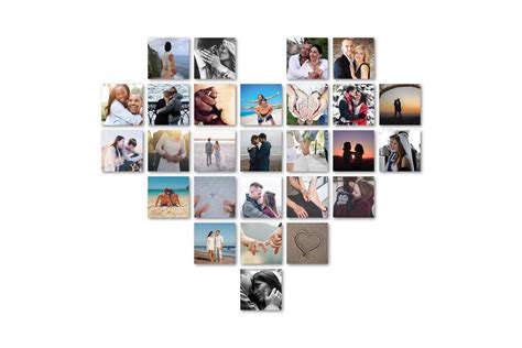 Heart Picture Collage Letter Photo Collage Heart Shaped Photo Collage