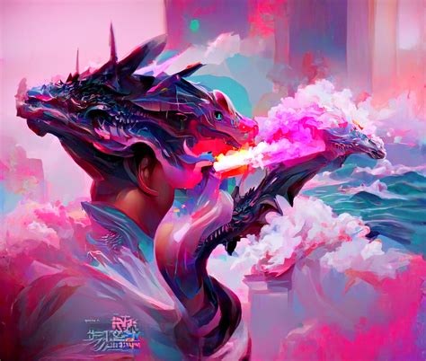 Artstation Colorful Smoke Dragon Artworks