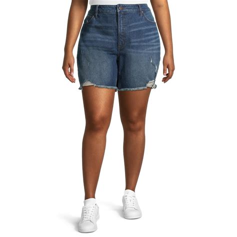 Terra And Sky Terra And Sky Womens Plus Size Fashion Denim Shorts