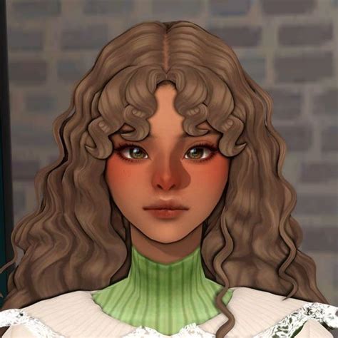 An Animated Image Of A Woman With Long Hair And Green Sweater On Her
