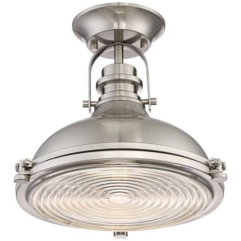 Satin nickel steel canopy kit. Verndale 11 3/4"W Brushed Nickel Industrial Ceiling Light ...