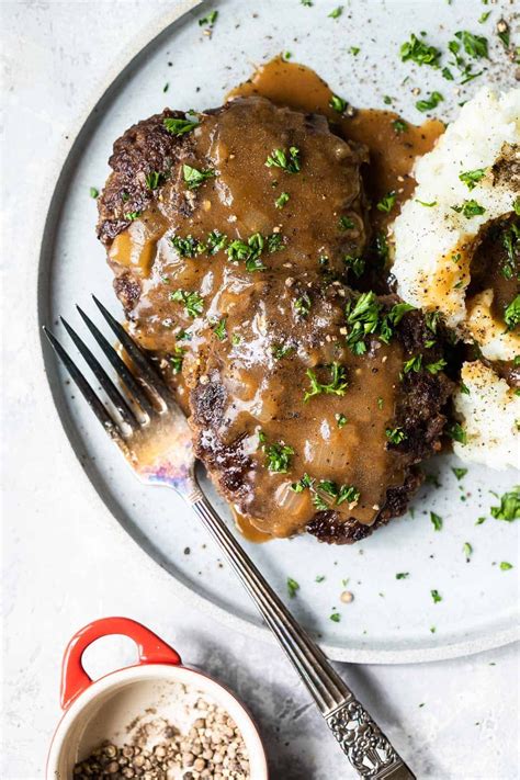 Directions in a medium bowl, combine egg, cracker crumbs, onion, salt, pepper and sage. Salisbury steak recipe - Foodness Gracious | Recipe in ...