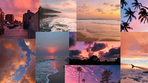 Sunset Aesthetic Collage Wallpaper In 2021 Aesthetic