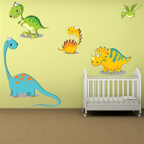 Dinosaur sign dinosaur decor boys bedroom decor nursery | etsy. Fun Dinosaur Wall Sticker Set T Rex Triceratops Wall Decal ...