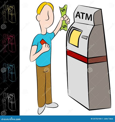 Bank Atm Money Kiosk Machine Stock Vector Illustration Of White