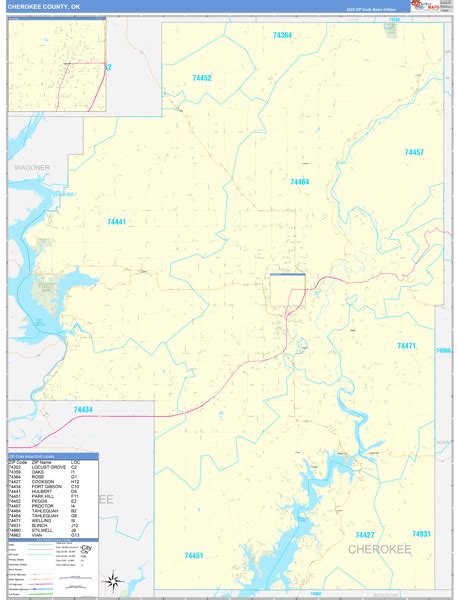 Cherokee County Ok Carrier Route Maps Basic