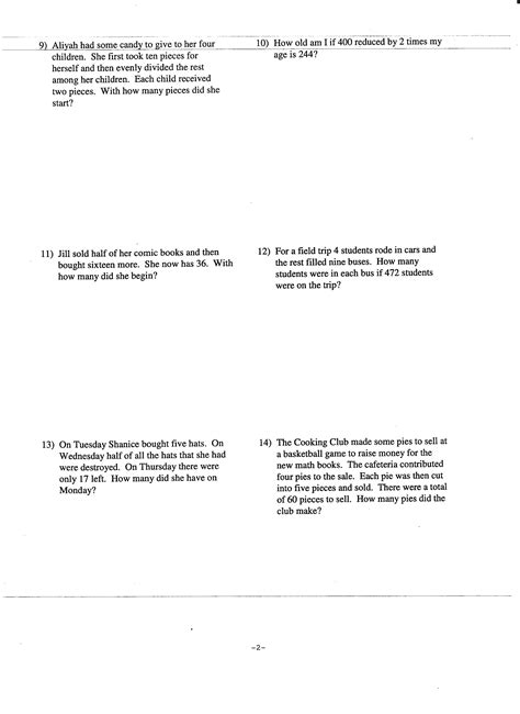 15 Two Step Equations Math Worksheets