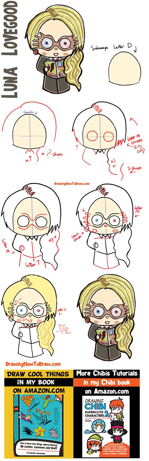 How To Draw Cute Chibi Luna Lovegood From Harry Potter In