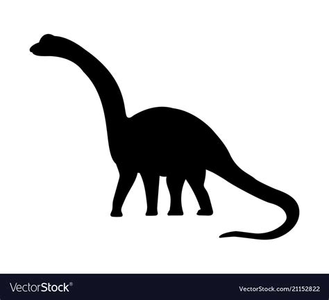Silhouette Brachiosaurus Dinosaur Jurassic Vector Image