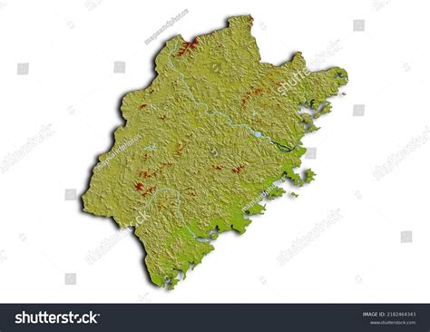 Fujian China Map Shaded Relief Map Stock Illustration 2182464343