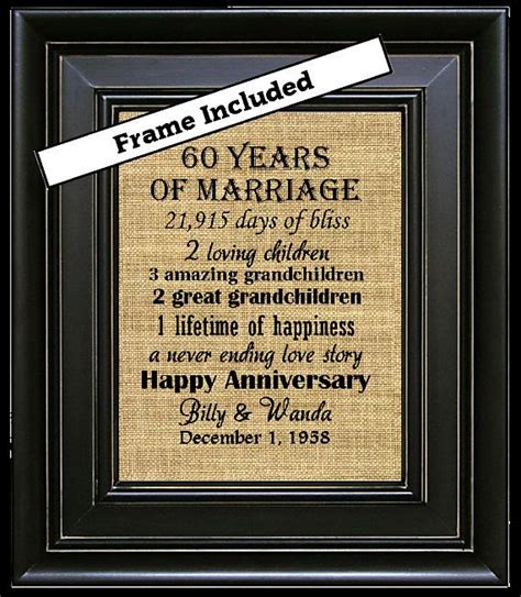 FRAMED 60th Wedding Anniversary Gift For Parents 60th Etsy 50