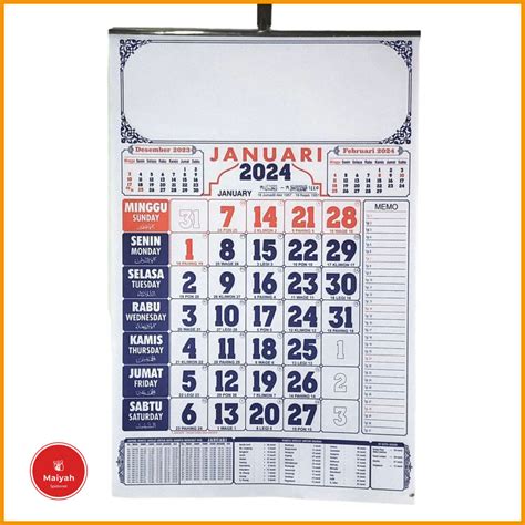 Jual Kalender Dinding Lengkap Tahun 2024 Jadwal Sholat Bahan Hvs