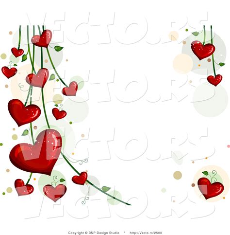 Vector Of Blooming Red Love Hearts On Vines Background Design By Bnp