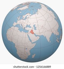 Uzbekistan On Globe Earth Hemisphere Centered Stock Vector Royalty
