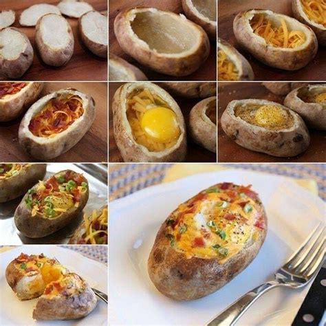 Stuffed Baked Potato With Egg Tasty Food Ideas