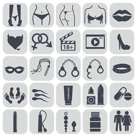 Sex Icons Set Symbol Xxx Stock Vector Image By Royalty