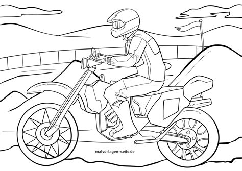 Motorräder sind super schnell und es ist ein richtiger nervenkitzel damit zu fahren. Ausmalbild Motorrad | Kinder Ausmalbilder
