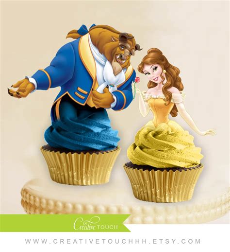 Belle Cupcake Toppers Princess Belle Beauty And The Beast