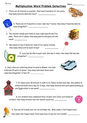 Multiplication Word Problems Teaching Resources
