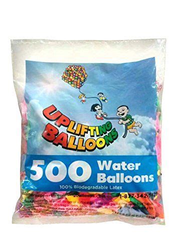 500 Water Balloons In A Bag On A White Background With The Words Uplift