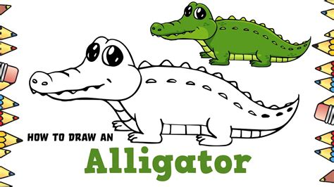 Cute Alligator Drawing