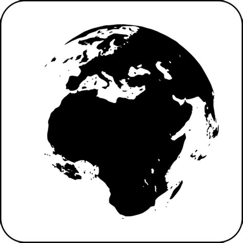 Vector Graphics Of Black And White Earth Icon Public Domain Vectors