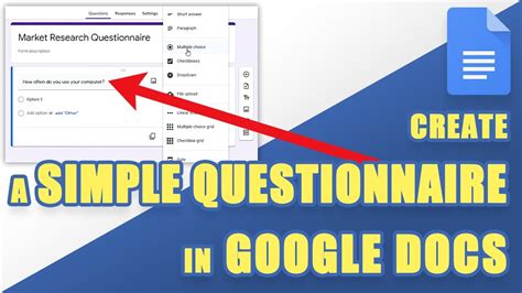 How To Easily Create A Questionnaire Survey Using Google Docs Forms Youtube