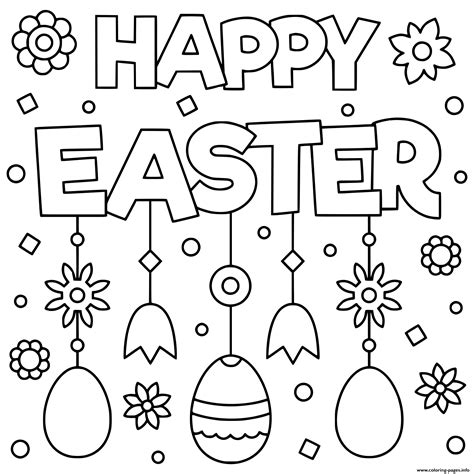 58 easter pictures to print and color. Happy Easter Egg Flowers 2019 Coloring Pages Printable