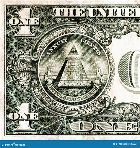 Us One Dollar Bill All Seeing Eye Stock Image Image Of Dark