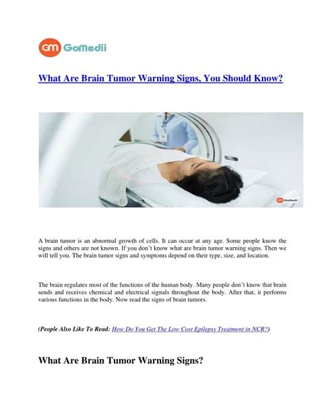 Ppt What Are Brain Tumor Warning Signs You Should Know Powerpoint