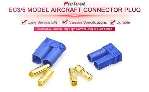 Fielect 5mm Bullets Connector Gold Plated Ec5 Connector