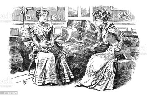 british satire comic cartoon caricatures illustrations two women sitting in a living room