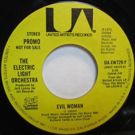 The Electric Light Orchestra Evil Woman 1975 Vinyl Discogs