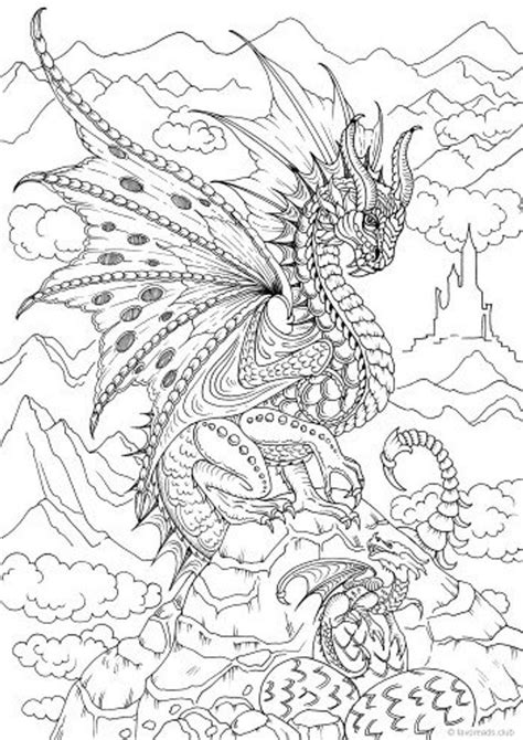 detailed dragon coloring pages for adults