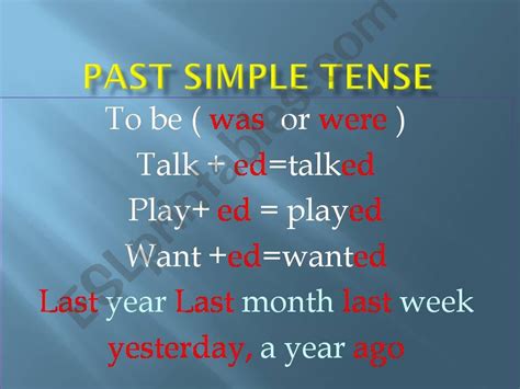 Esl English Powerpoints Past Simple Tense