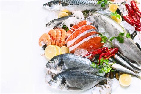 Fresh Fish And Seafood Stock Image Image Of Menu Gourmet 155704619