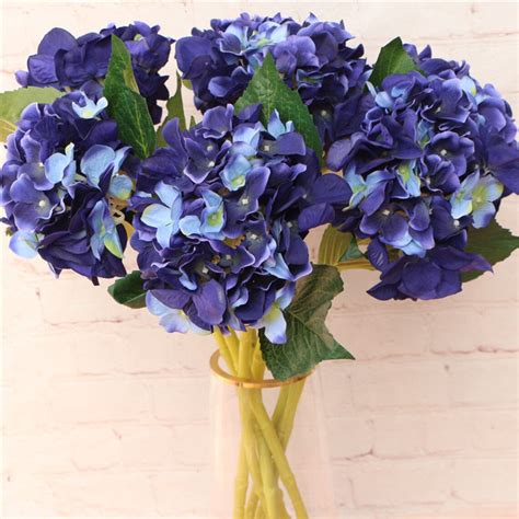 Navy Blue Hydrangea Artificial Wedding Flower Arrangement Tall Etsy